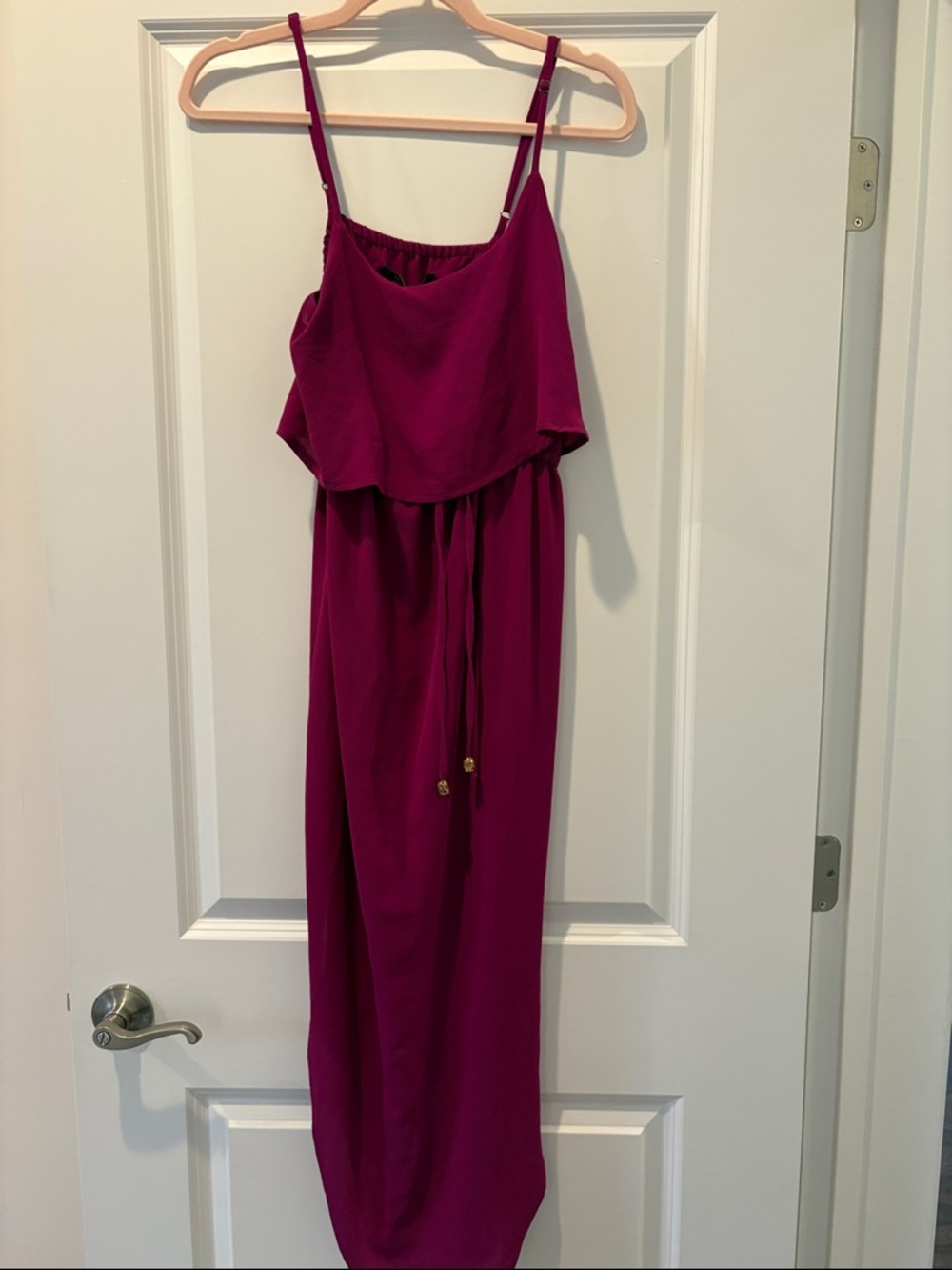Women's Spaghetti Strap Maxi Dress in Plum